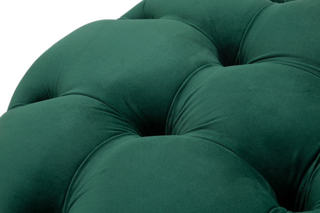 Rich – Pouf contenitore in tessuto color Verde petrolio con base in Oro –  Garedan