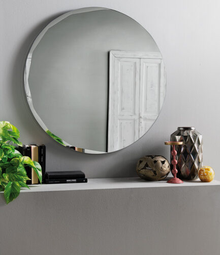 Nidra 120 – Specchio con cornice in vetro temperato effetto martellato  disponibile in vari colori – Garedan